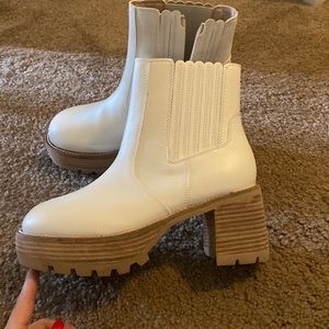 Off white platform boots